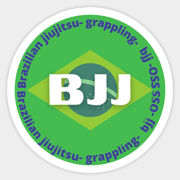 Brazilian jiujitsu green logo design. Sticker by OnuM2018